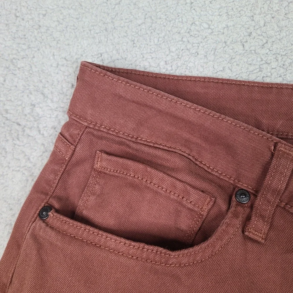 Monfrere Brando Bordeaux Jeans Mens 33x31 Red Slim Fit Japanese Denim USA Made